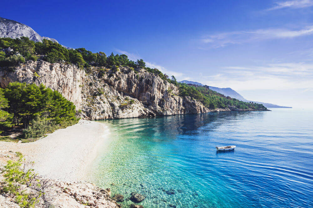 Beautiful Nugal beach near Makarska town Beautiful Nugal beach near Makarska town