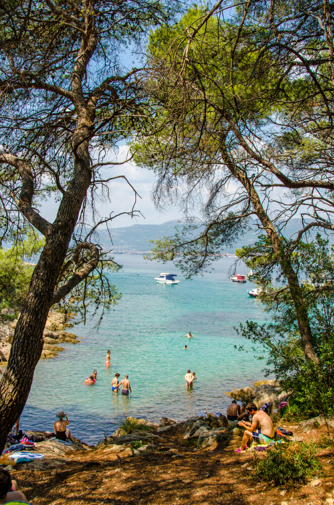 Beach Bene in Marjan Park in Split Croatia