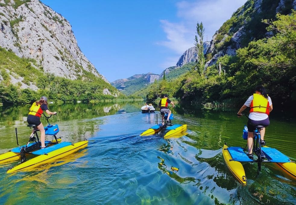 Water bikes on Cetina River